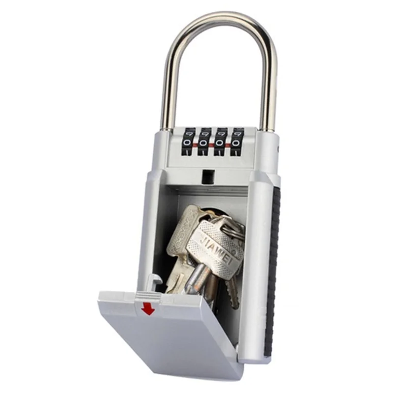 Keyed Locks Secret Security Padlock Key Storage Box Organizer Zinc