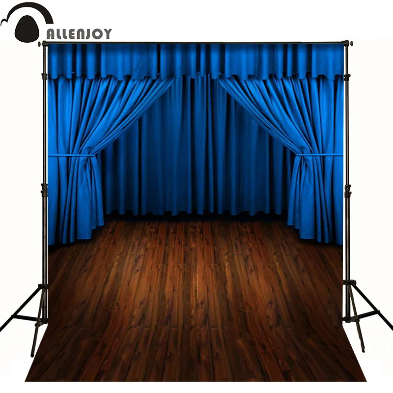 

Allenjoy photographic background Blue curtain stage floor drama photo backdrops for sale photography fantasy send rolled