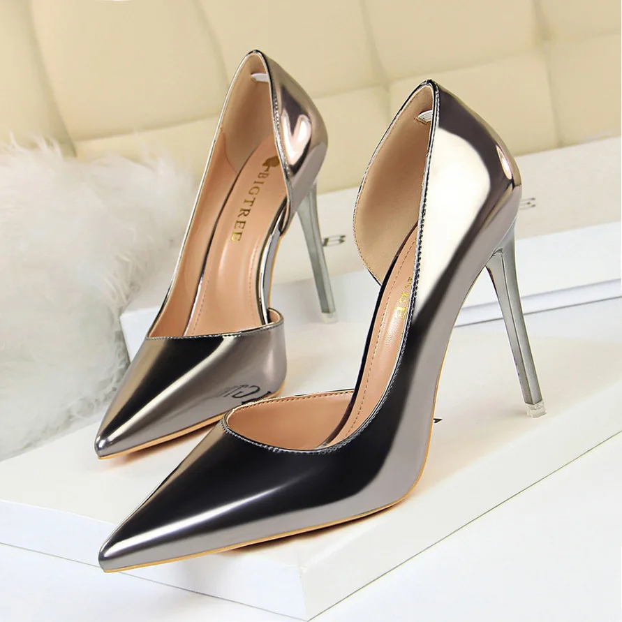 New High Heels Shoes Women Pumps Stiletto Women Heels Ladies Shoes Fashion Pumps Women Shoes Patent Leather Bridal Wedding Shoes