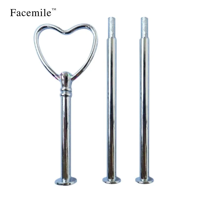 3 Tier Heart shape Cake Fruit Metal Plate Stand Fitting Hareware Handle Kitchen Accessories