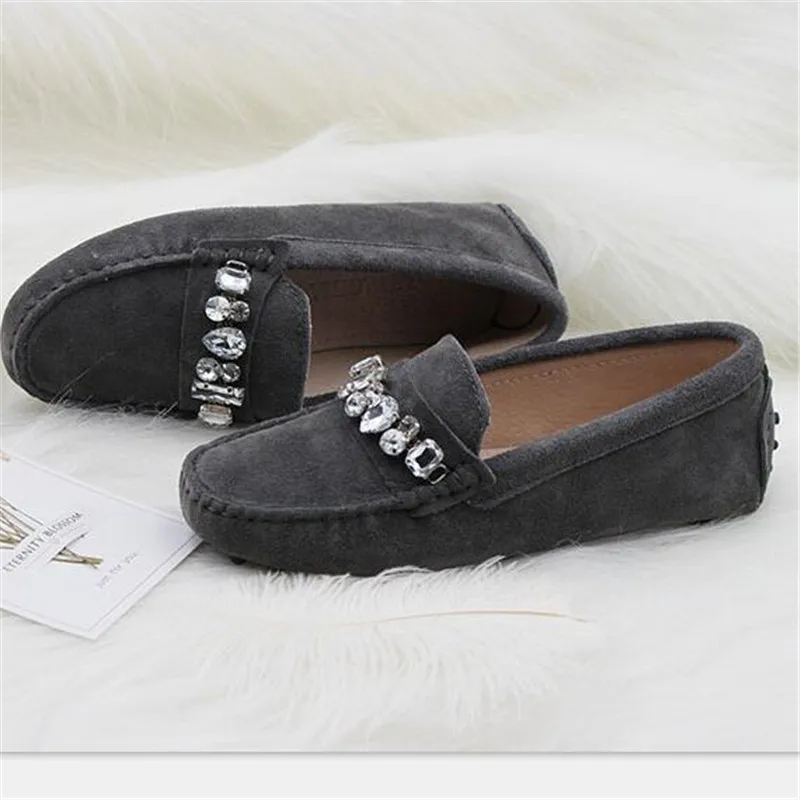 

Stunning Flat Shoes Casual Loafers 2019 Shoes Woman 100% Genuine Leather Ladies Women Shoes Flats Moccasins Lady Driving Shoes