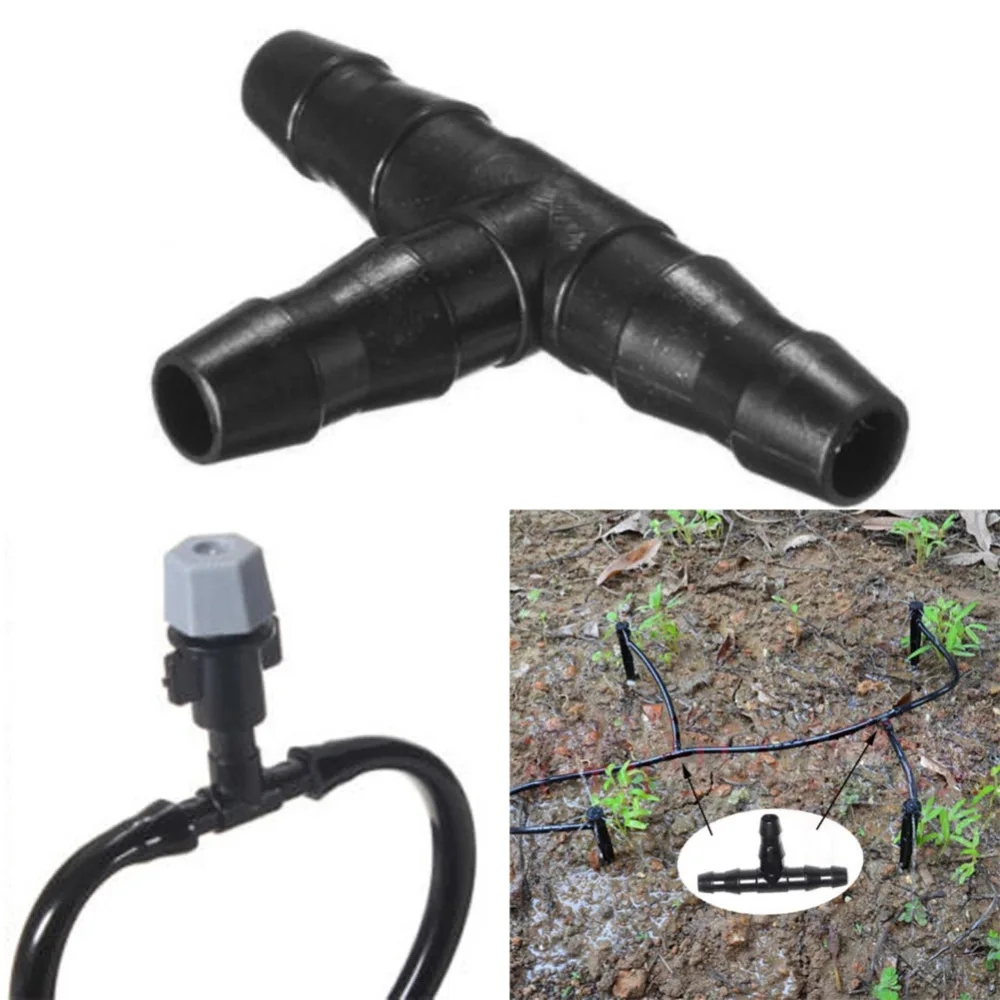 

100Pcs/ Lot DN 16 Barbed Tee Connectors For Irrigation Hose Water Pipe Joints Watering System Parts Garden Watering Irrigation