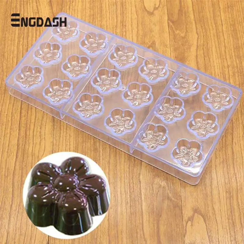 

ENGDASH 1pc 3D Chocolate Mold Polycarbonate Christmas Tray Bakeware DIY Pastry Tool For Chocolate Bar Form Bakeware Moulds