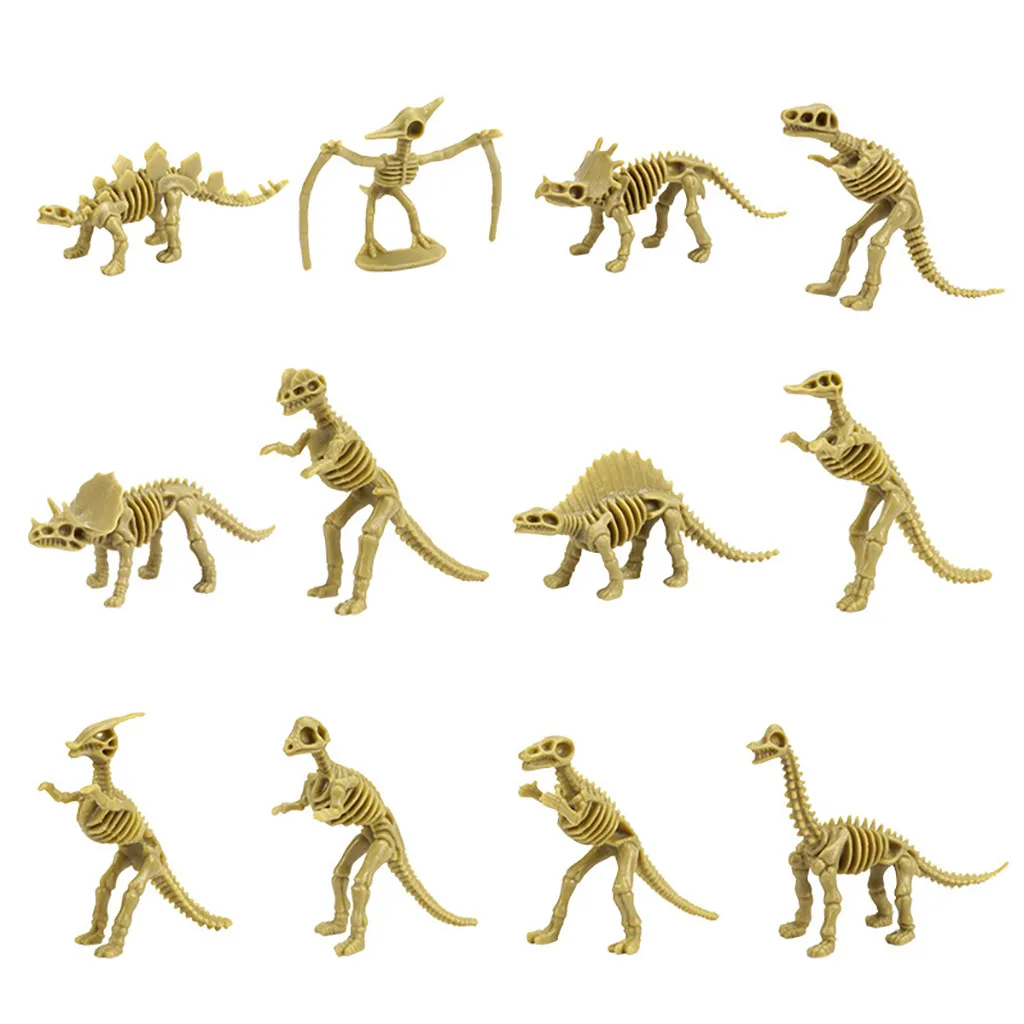 

Dinosaur Fossil Skeleton (12 Pieces) Assorted Figures Dino Bones 3.7 Inch Birthday Gift for Children Free Ship