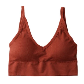 

Women Japanese Style Triangle Cup Sexy Vest Bottoming Solid Color No Steel Ring Elastic Bra