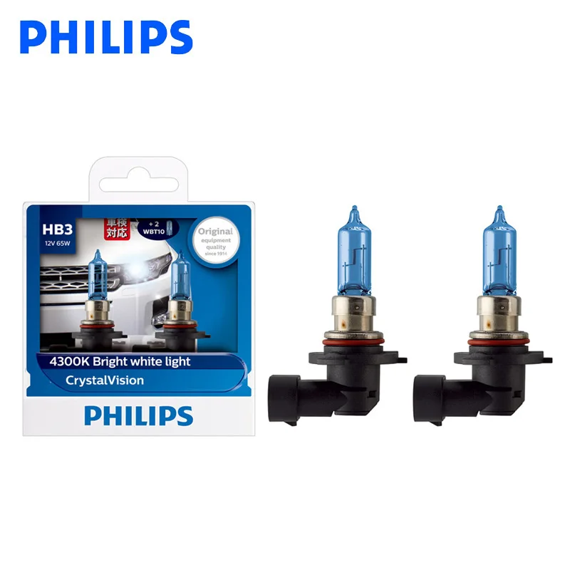 Philips 9005 HB3 12 в 60 Вт Кристальное видение 4300K галогенсветильник яркий белый свет