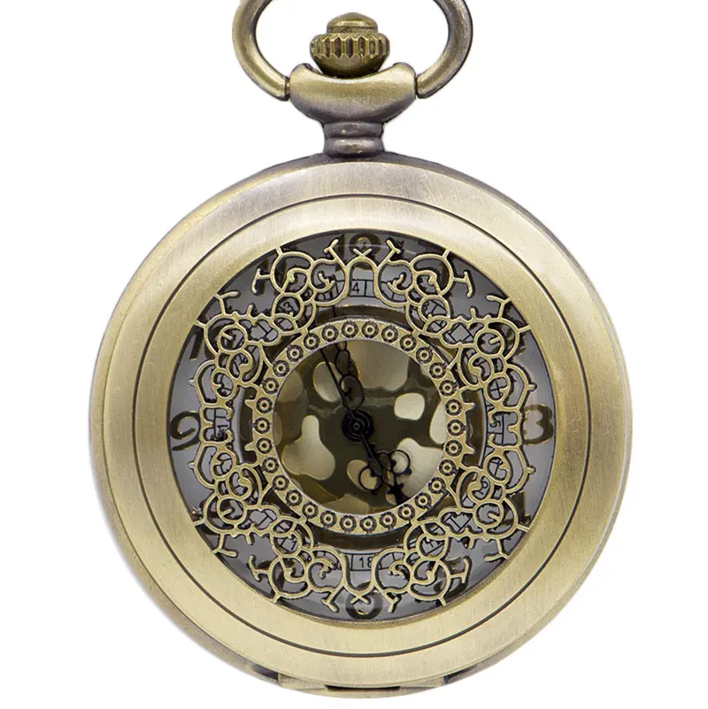Ретро Модные полые китайские бумажные режущие кварцевые карманные часы Подвеска-ожерелье часы с цепочкой