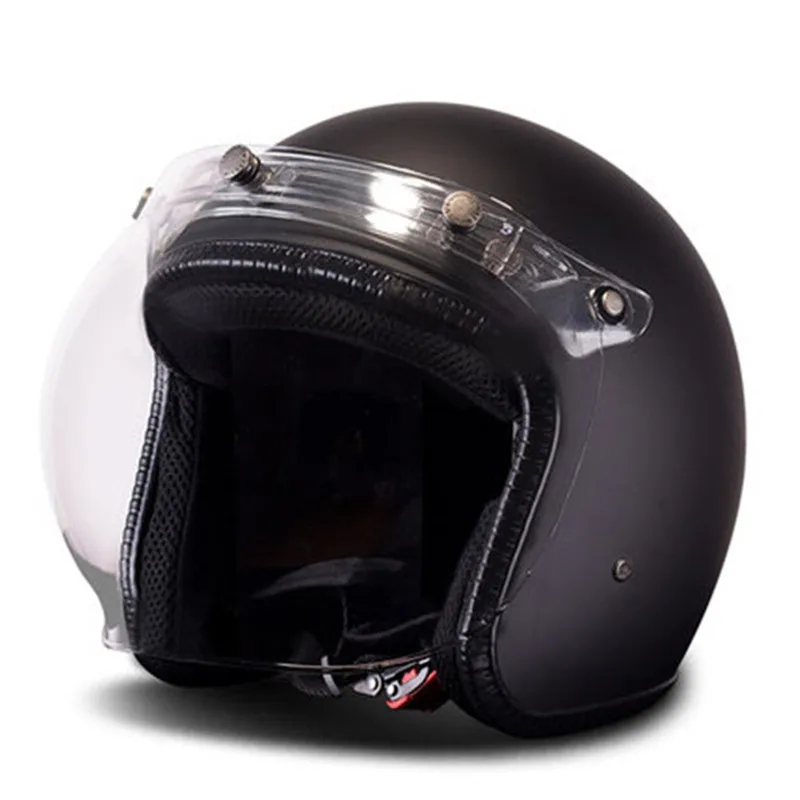 Ретро мотоциклетный шлем BYE 3/4 дюйма с открытым лицом кафе Racer Cruiser Chopper