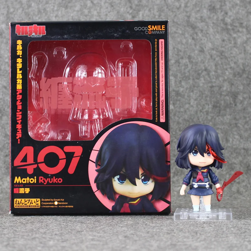 

Color box 4" 10cm Cute KILL la KILL Matoi Ryuuko #407 Nendoroid PVC Action Figure Toy Model Doll Toy