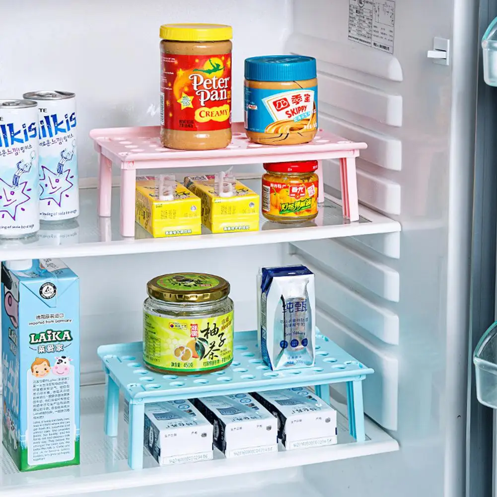 

Plastic Folding Drain Shelf Seasoning Storage Rack for Kitchen Bowls Dishes Drainer Space Saving Fridge Organizer Shelf Holders