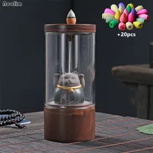 Креативная Античная горелка для благовоний с обратным потоком в виде ладана с стеклянной крышкой, держатель для ароматных благовоний, печь для ароматерапии, домашний декор