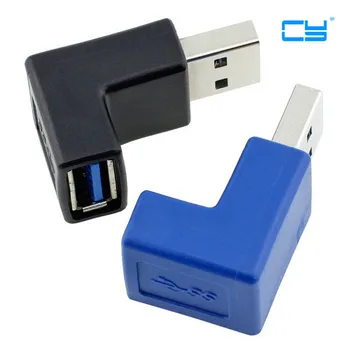 

10pcs 90 Degree Right Angle USB 3.0 Type A Male to Female Plug Connector Adapter Converter Connector Adaptor blue&black