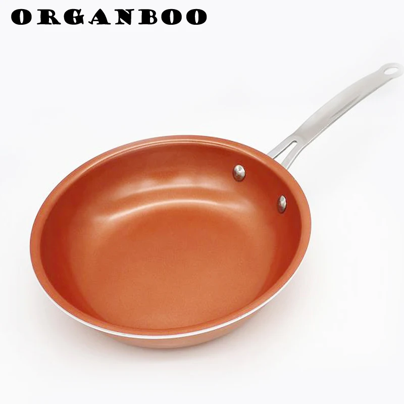 

ORGANBOO 1PC 24cm Non-stick No Oil Ceramic Coating Fry Pan Copper Aluminum Alloy frying pan Cooker For Healthy Cooking