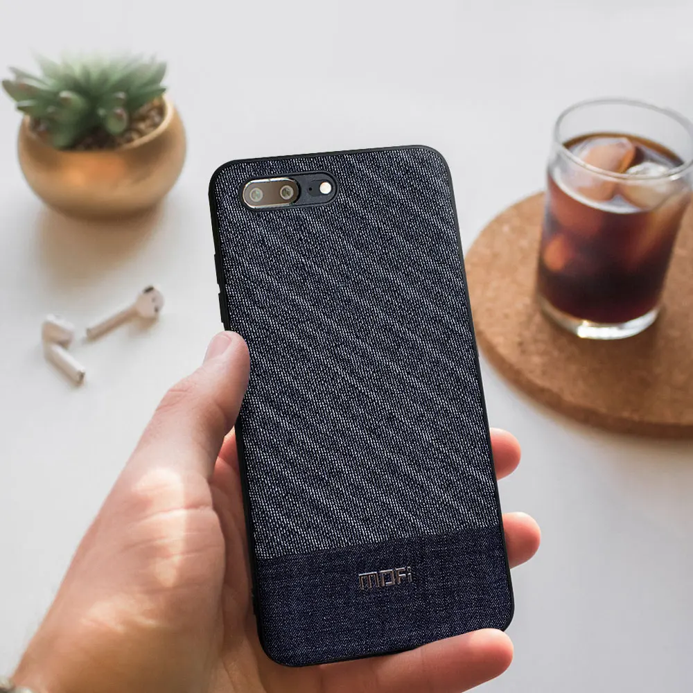 Oneplus 5 Case Mofi Oneplus 5T Case Cover Dark Color Gentleman Business Style Handcraft Fabric Cloth One Plus 5 5T Cross Grain