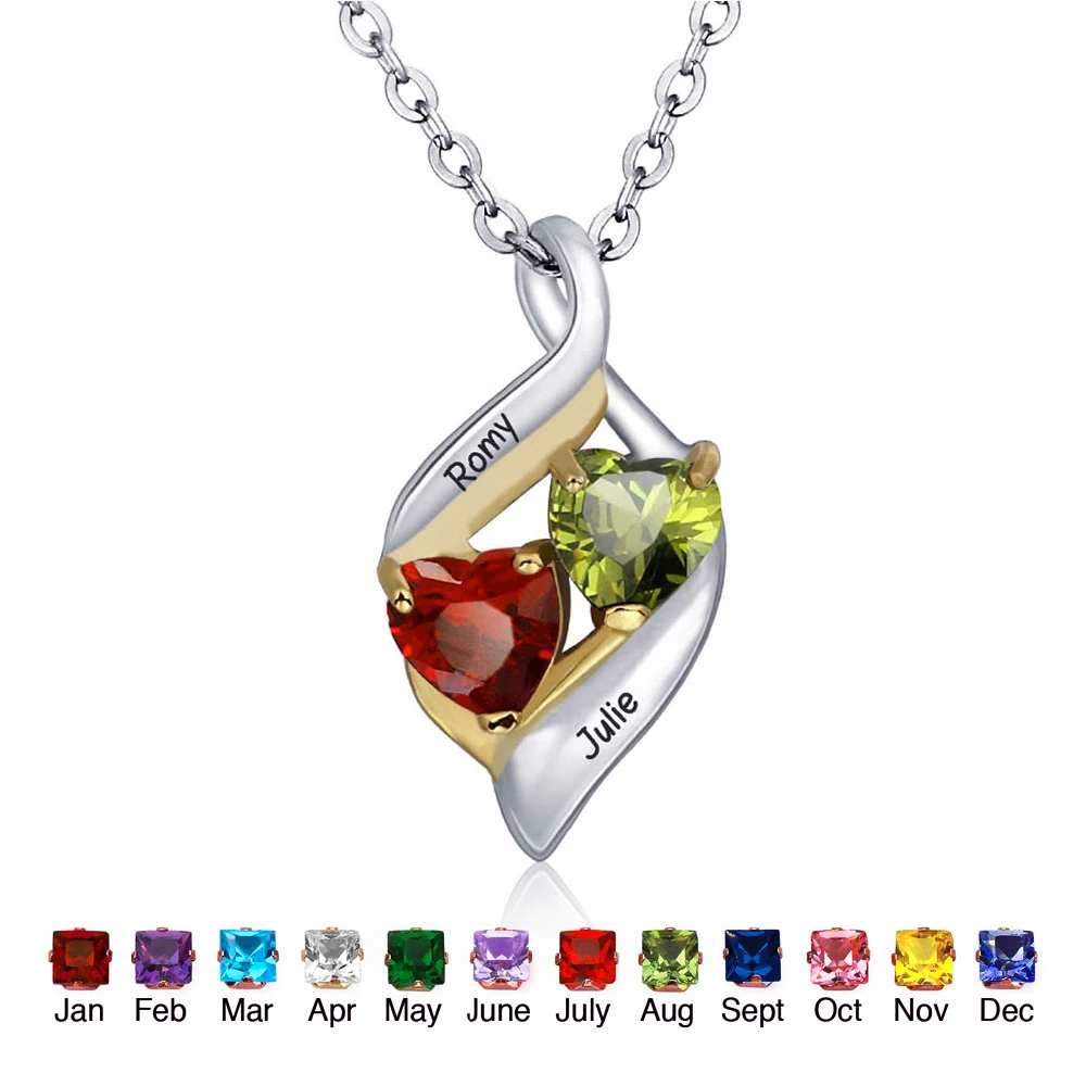 

Personalized Gifts For Lover Friend Family Engrave Name DIY Necklaces Birthstone 925 Sterling Silver Necklaces & Pendants