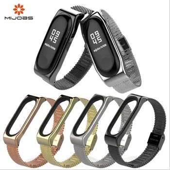 

Mi Band 4 3 Strap Bracelet for xiaomi Mi Band 3 4 wrist strap Mi band3 4 Smart Band Strap MiBand 3 Wristband black Metal
