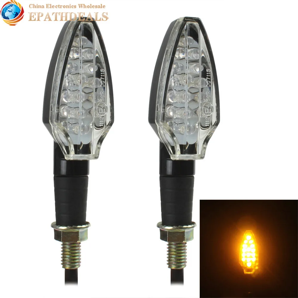 

1Pair! Universal Motorbike Motorcycle Bike Amber 15 LED Turn Signal Indicator Blinker Light Lamp