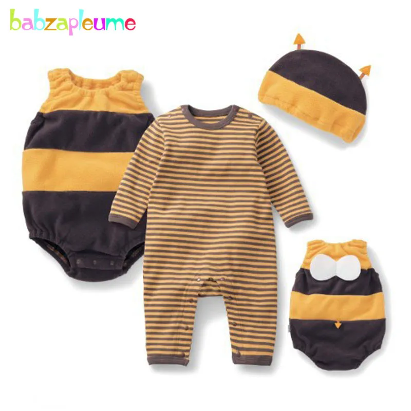 3PCS/0-18Months/Spring Autumn Newborn Baby Girls Boys Clothes Cartoon Cute Bee Bodysuit+Rompers+Hats Infant Clothing Sets BC1042 3PCS/0-18Months/Spring Autumn Newborn Baby Girls Boys Clothes Cartoon Cute Bee Bodysuit+Rompers+Hats Infant Clothing Sets BC1042