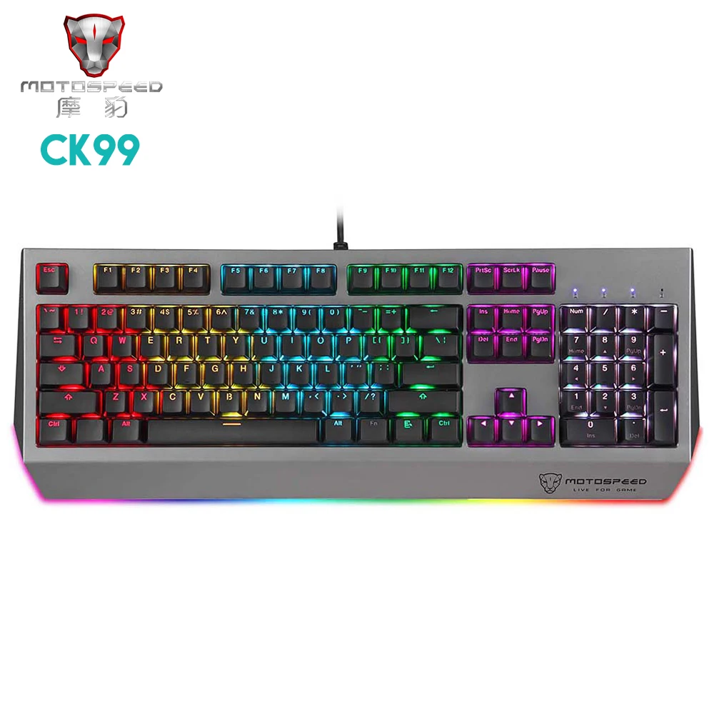 

Original MOTOSPEED CK99 RGB Mechanical Keyboard 104 keys USB Wired Computer Keyboard Gamer