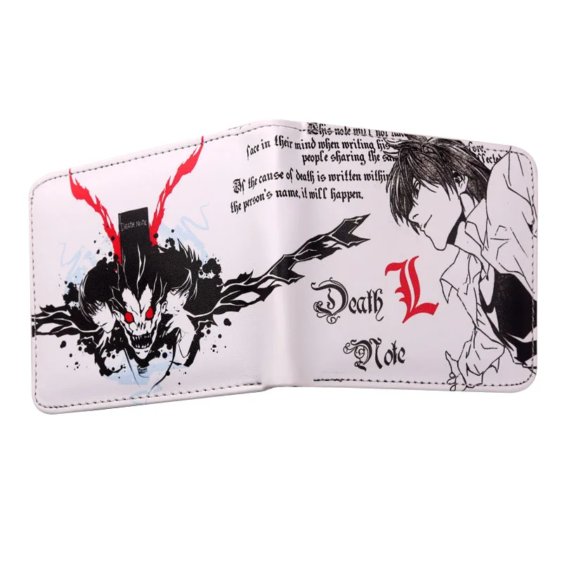 Death Note череп логотип черный Bi-Fold Wallet для Косплэй Аниме Манга кошелек деньги держатель