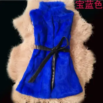 

2017 Imitation rabbit fur fur vest Long rabbit fur vest New Korean female collar coat Slim
