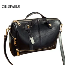Chispaulo marken dame echte echtem leder handtaschen hochwertige weibliche rindsleder öl wachs frauen schulter/crossbody messenger x39