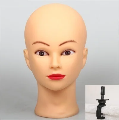

20" Mannequin Wig Head Holder Hairdress Doll Female Mannequin Head Plastic Mannequin Head For Wigs With Stand Practice