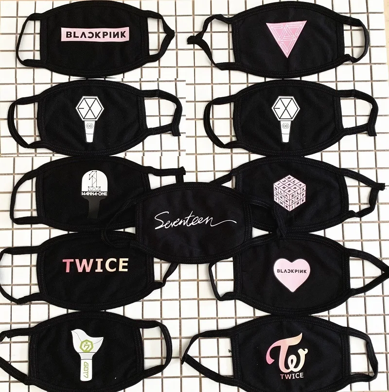 

Kpop Twice Blackpink Exo Seventeen Izone Txt Wanna One Cotton Face Mask Jennie Rose Lisa Jisoo Dust Warm Mask New Wholesale