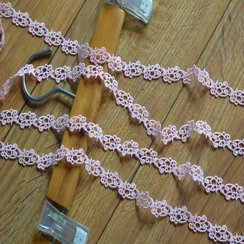 

Free shipping (14yds/lot)pink hollow floral Venise Lace Trim for Garment,Curtain Decorcation water soluble lace 17091706