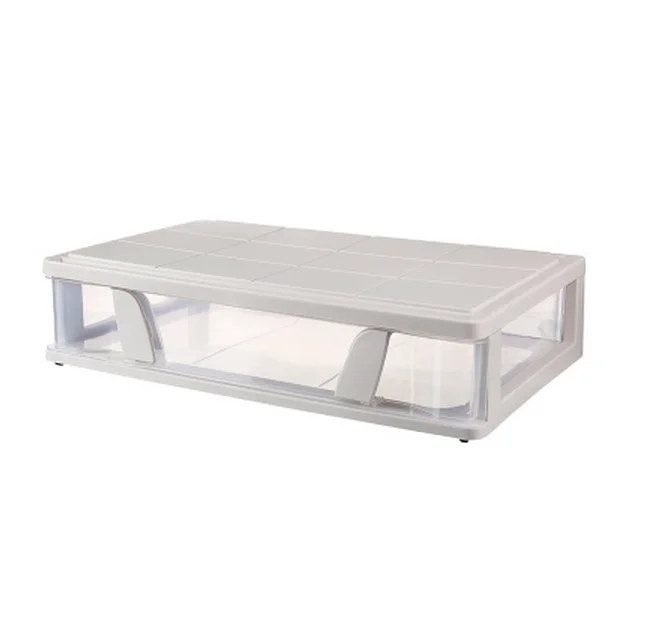 Пластиковая коробка для хранения больших кроватей, шкаф для детской одежды, прозрачная коробка для кондиционирования, коробка для хранения игрушек, шкив, коробка для кондиционирования XI311806 - Цвет: Transparent