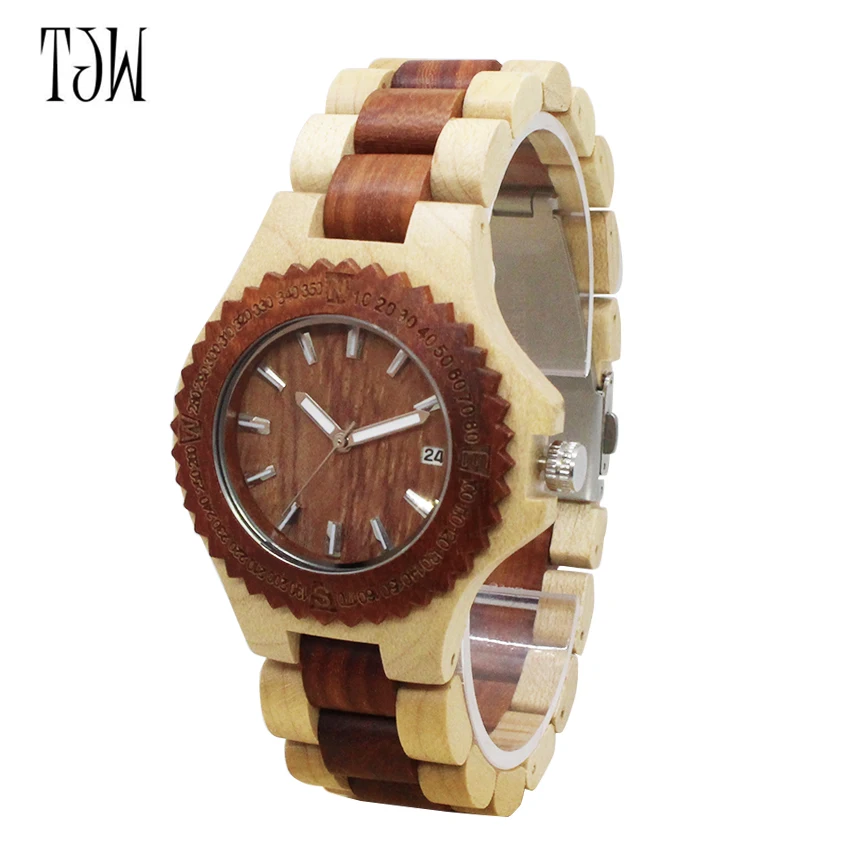 

TJW Hot Sale japanese Wooden wristwatches genuine leather men bamboo wooden watches fo r men and women