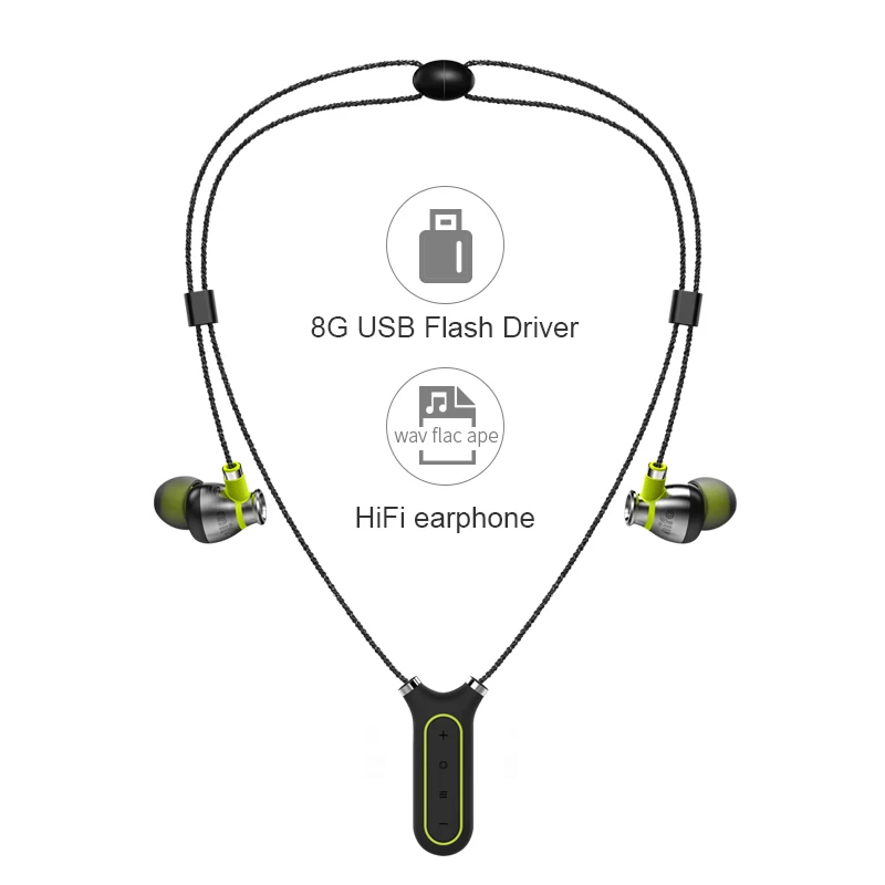 

mifo i2 Bluetooth Headset Wireless Headphones Built-in 8GB Mp3 Player waterproof Run Earphone Stereo Music Recording Pen