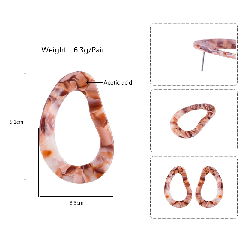 Guanlong Vintage Elegant Acetic Acid Acrylic Drop Earings for Women Geometric Acetate Resin Big Earrings Fashion Jewelry Brincos (5)