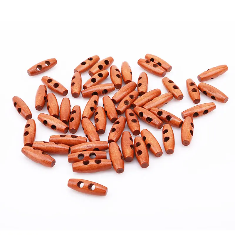 Creative Fashion New 50pcs 2 Holes Buttons Brown Wood Oval Olive Shaped Buttons DIY Apparel Sewing Fabric Accessories|Buttons| - AliExpress