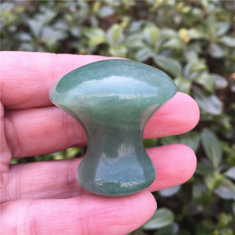 40mm Natural Green Aventurine Crystal Mushroom Lovely Polished Quartz Mineral Healing Massage Relaxation Stone | Дом и сад