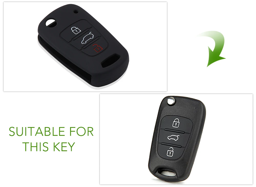 AndyGo силиконовый 3 кнопки дистанционного флип-чехол для ключей Крышка для Kia Rio Sportage Soul ceed для HYUNDAI i30 Verna Veloster i35