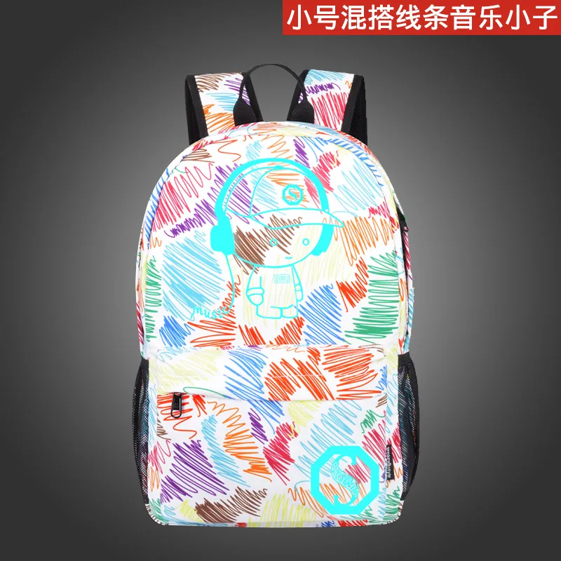 Senkey стильная новая светящаяся школьная сумка унисекс для подростков, рюкзак для книг, школьная сумка, Студенческая сумка для книг для мальчиков и девочек - Цвет: Small 5