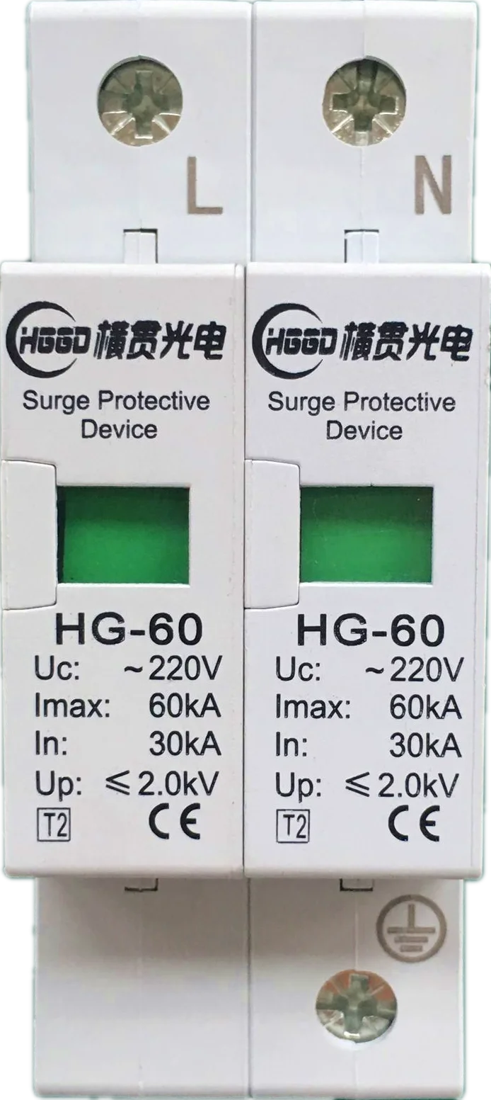 

Power mine surge protector household first stage lightning arrester overvoltage protection 60KA2P