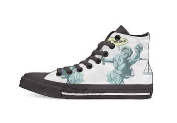 

Lady Justice to the Rescue Casual High Top Canvas shoes sneakers For Drop shipping