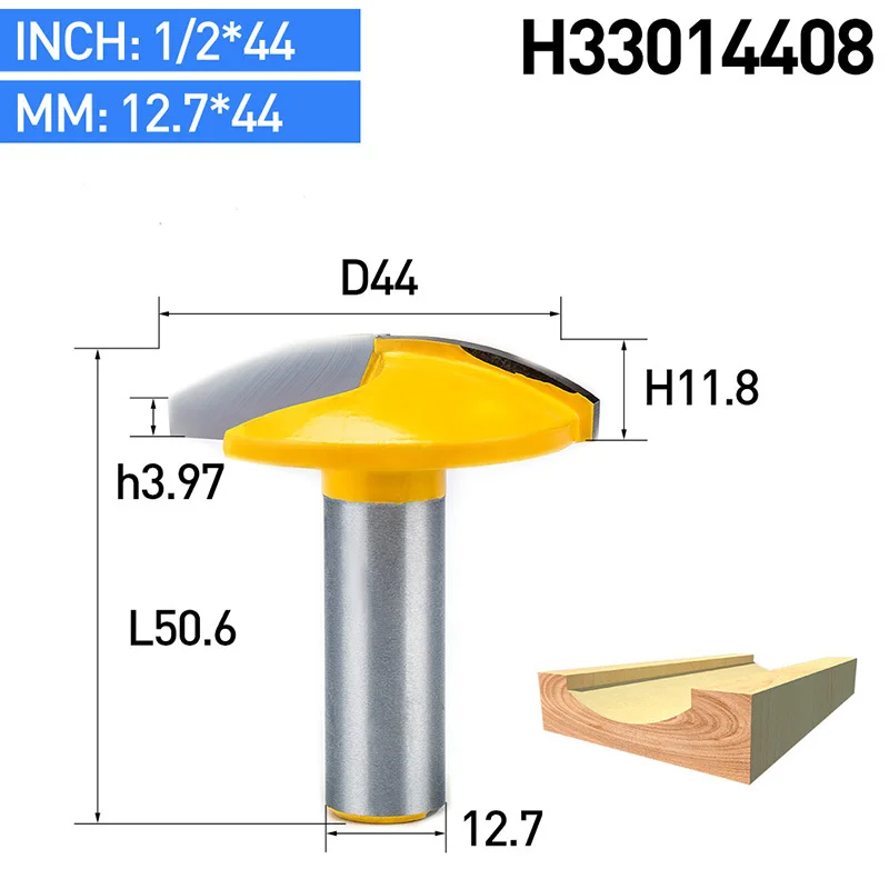 HUHAO 1 шт. 1/" 1/2" хвостовик ЧПУ тонкое круглое дно очистка бит деревообрабатывающий Фрезы Тип чаши фрезы - Длина режущей кромки: H33014408