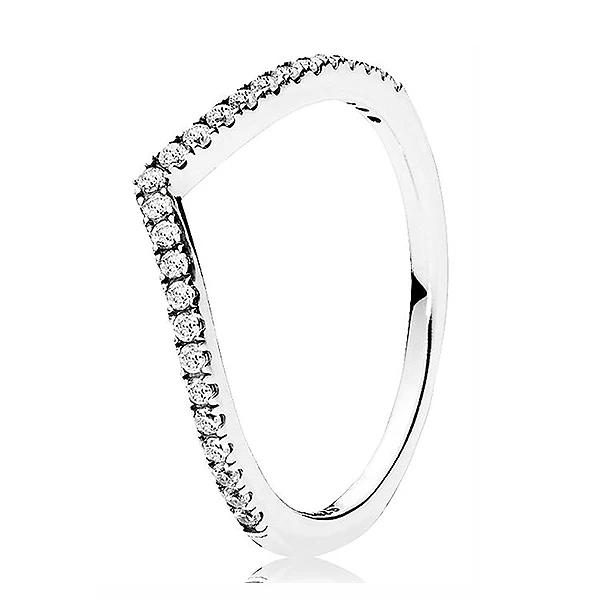 Shimmering Beaded Wish Ring With Cubic Zirconia 925 Sterling Silver Signature Ring For Women Wedding Gift DIY Europe Jewelry