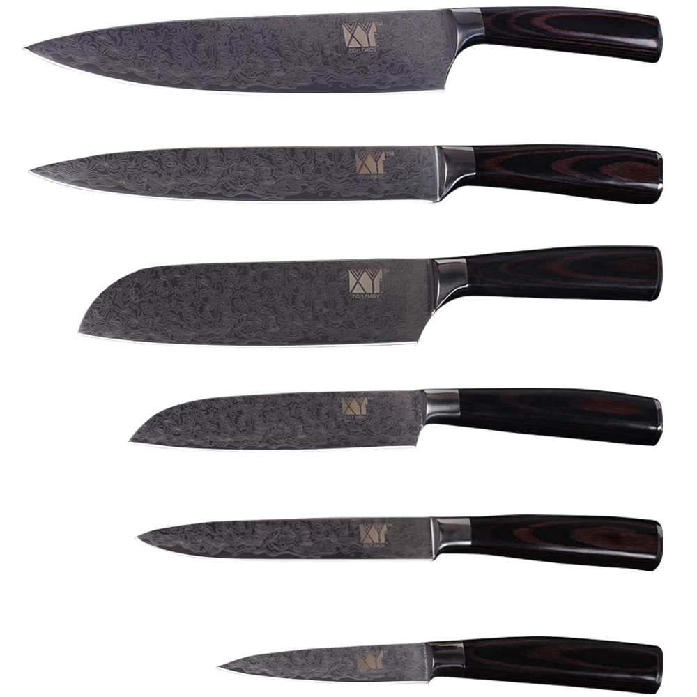 

Hot Sale 8" Chef Slicing 7" 5"Santoku 5" Utility 3.5" Paring Knife 7Cr17 Stainless Steel Kitchen Knives Cooking Tools Set Knives