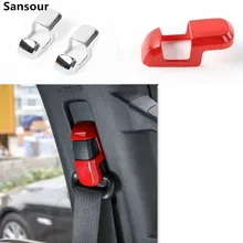 Sansour For Ford Mustang 2015 2016 2017 ABS Car Seats Safety Belt Adjust Trim Interior Kits Car Styling