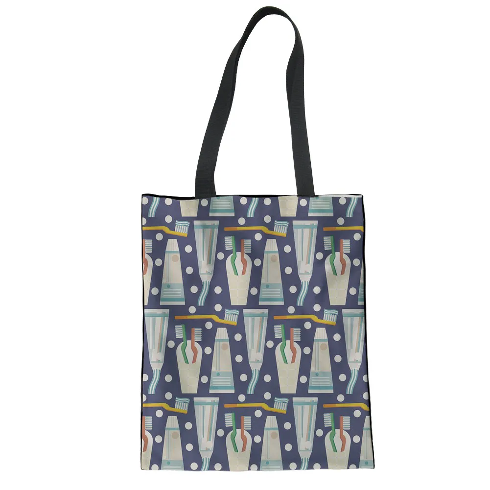 T1095Z22 FORUDESIGNS/забавные ручные сумки, многоразовые сумки для продуктов, Милые складные сумки для покупок, Холщовая Сумка, Студенческая посылка для хранения, сумка на плечо - Цвет: T1095Z22