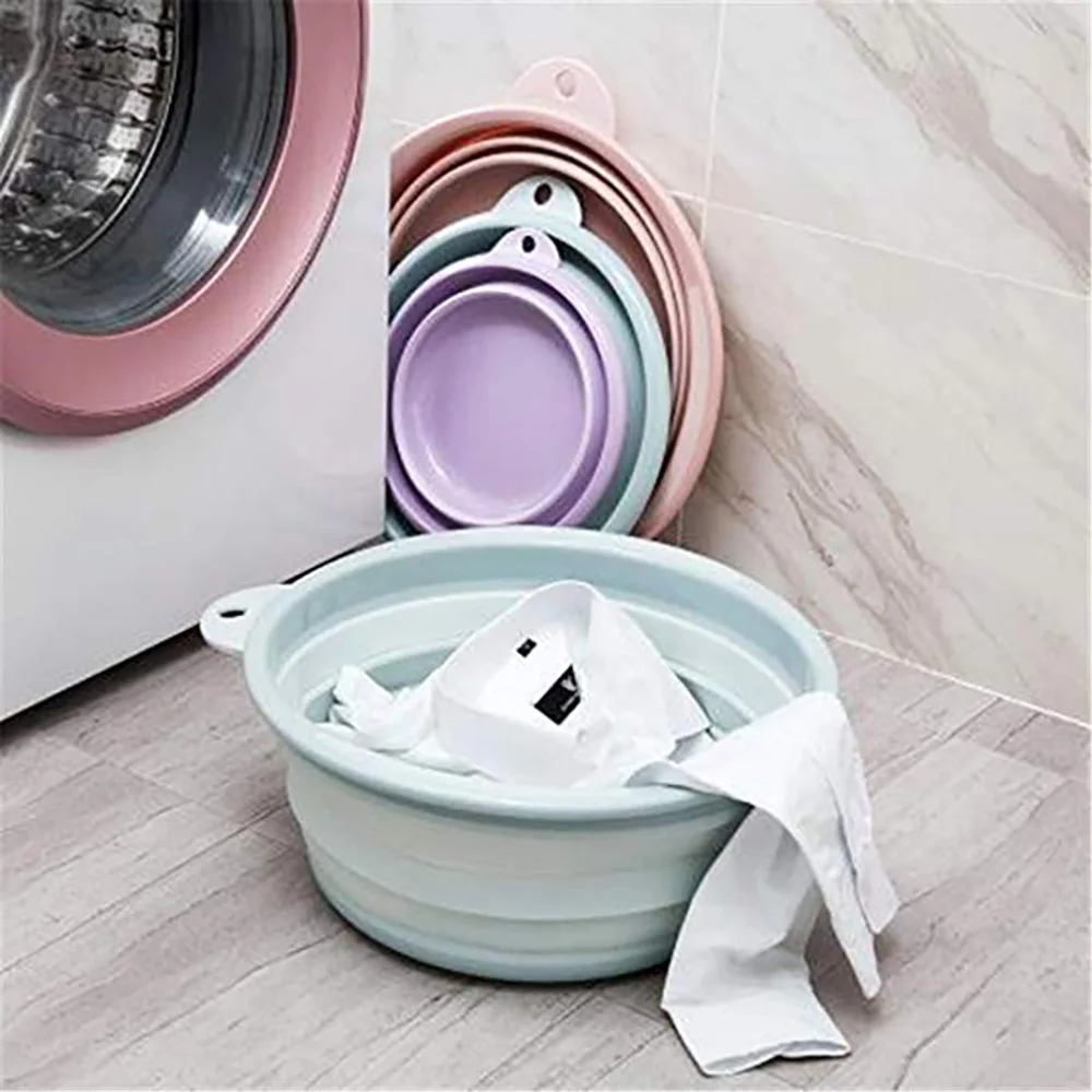 

1PCS Folding Bucket Portable Collapsible Basins Car Washing Tool Vegetable Fruit Basin High Capacity Household Cleaning Supplies