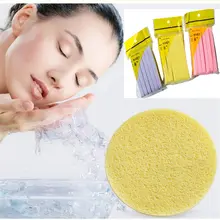 12 шт./пакет сжать Очищение Alage целлюлозы губка средства ухода за кожей лица умывальник косметический Puff удалить макияж инструменты