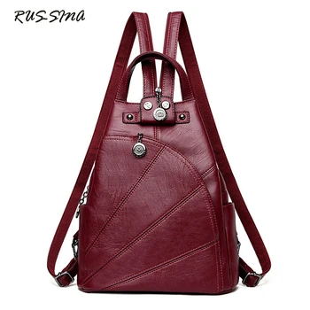 

New Fashion Women PU Leather Vintage Backpack School Student bag Preppy Teenage Girl Boy Casual Packsack YNS-TG-190
