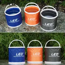 LEO Открытый Холст ведро Складное ведро Портативный Кемпинг Туризм рыболовное ведро рыболовные снасти инструменты 3 цвета