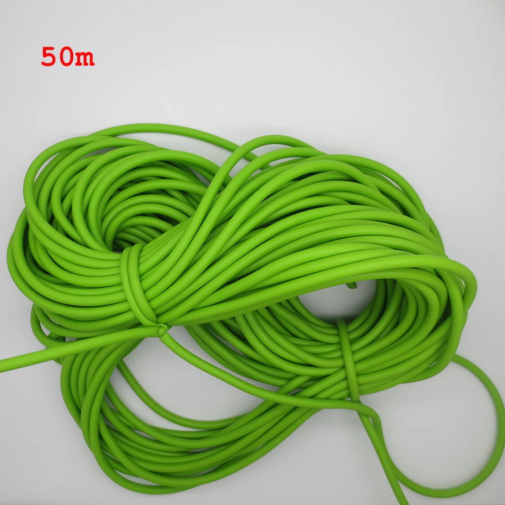 

Shou Fa 50 meters slingshot rubber rope 2050# 3060# Green yellow orange color sling rubber tubing used for hunting outdoor