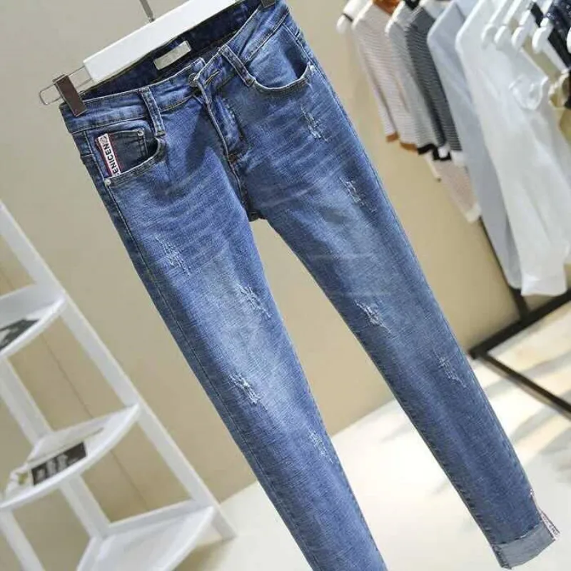 High Waist Women Jeans Striped Patchwork Skinny Jeans Casual Pants Slim Casual Blue Denim Winter Jeans Boyfriend Trousers High Waist Women Jeans Striped Patchwork Skinny Jeans Casual Pants Slim Casual Blue Denim Winter Jeans Boyfriend Trousers